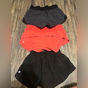 3 pairs of lululemon shorts